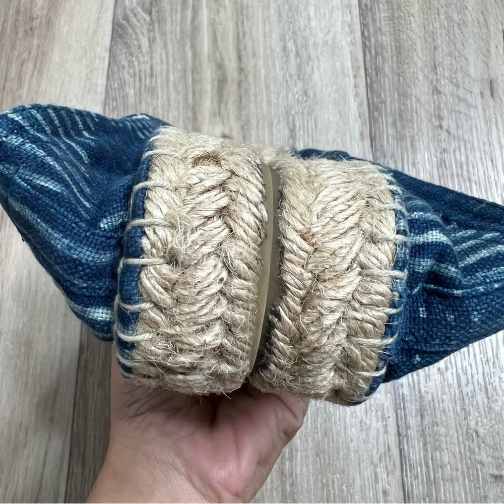Soludos Blue Canvas Slip On Espadrilles Size 7